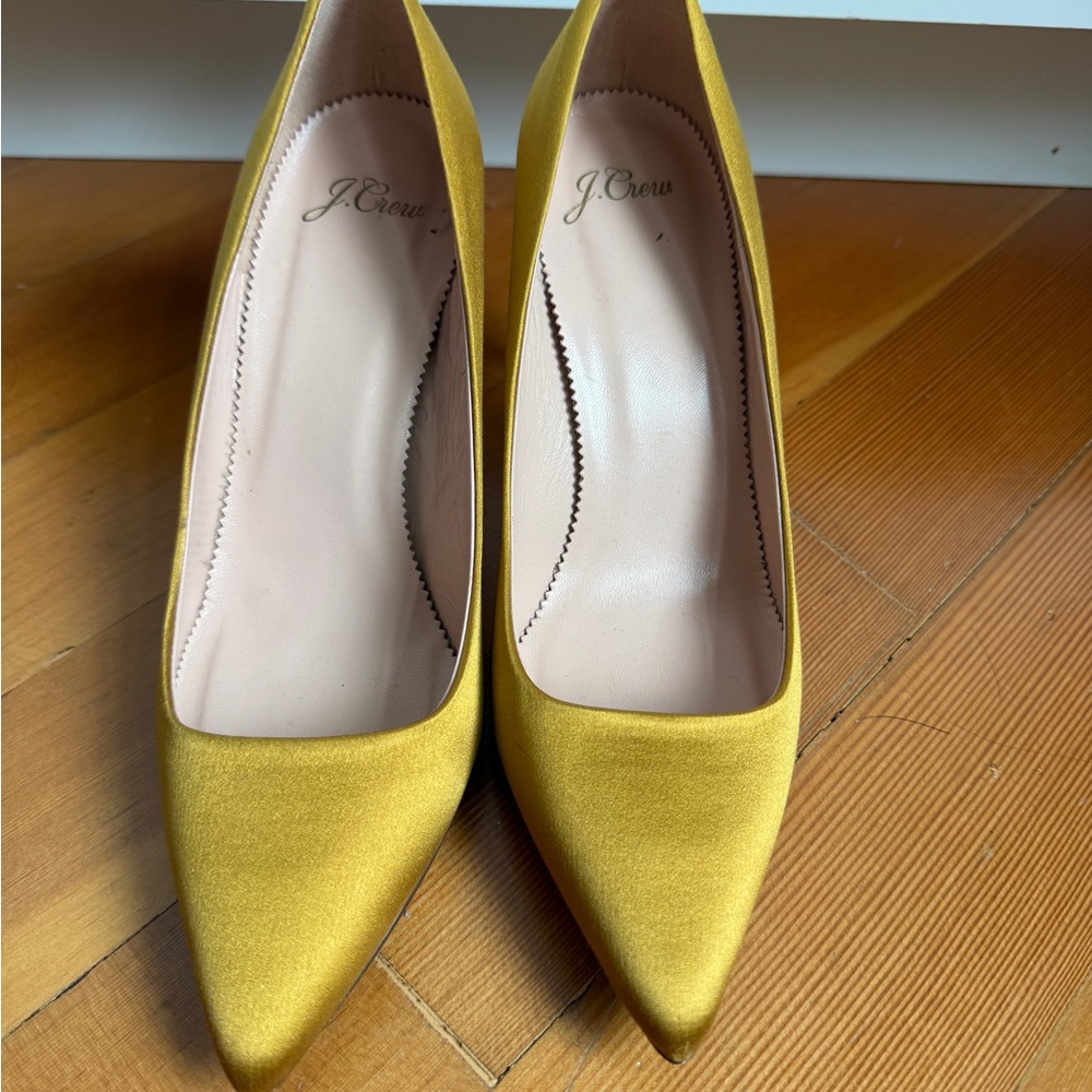 J. Crew Elsie Pumps - Gold Satin - 8.5